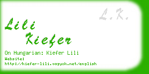 lili kiefer business card